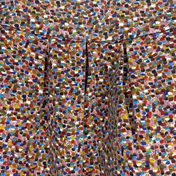 Elevenses Anthropologie Colorful Confetti Button-Front Velvet Mini Skirt Size 8 - Picture 8 of 8